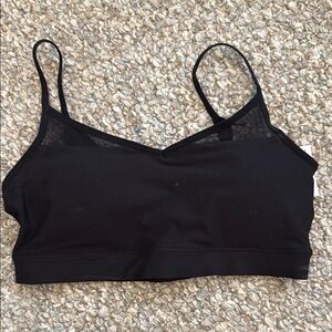Black Women's old navy Bralette sports bra sheer  crisscross back